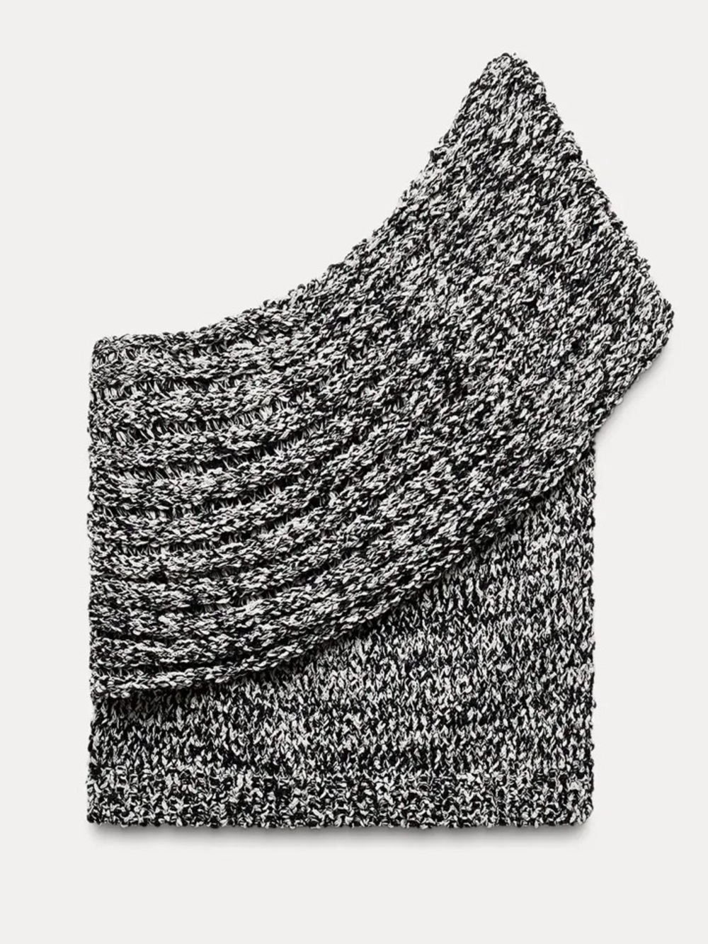 NEVER WORN Zara Chunky Knit Black & White One Shoulder Lightweight Sweater Small